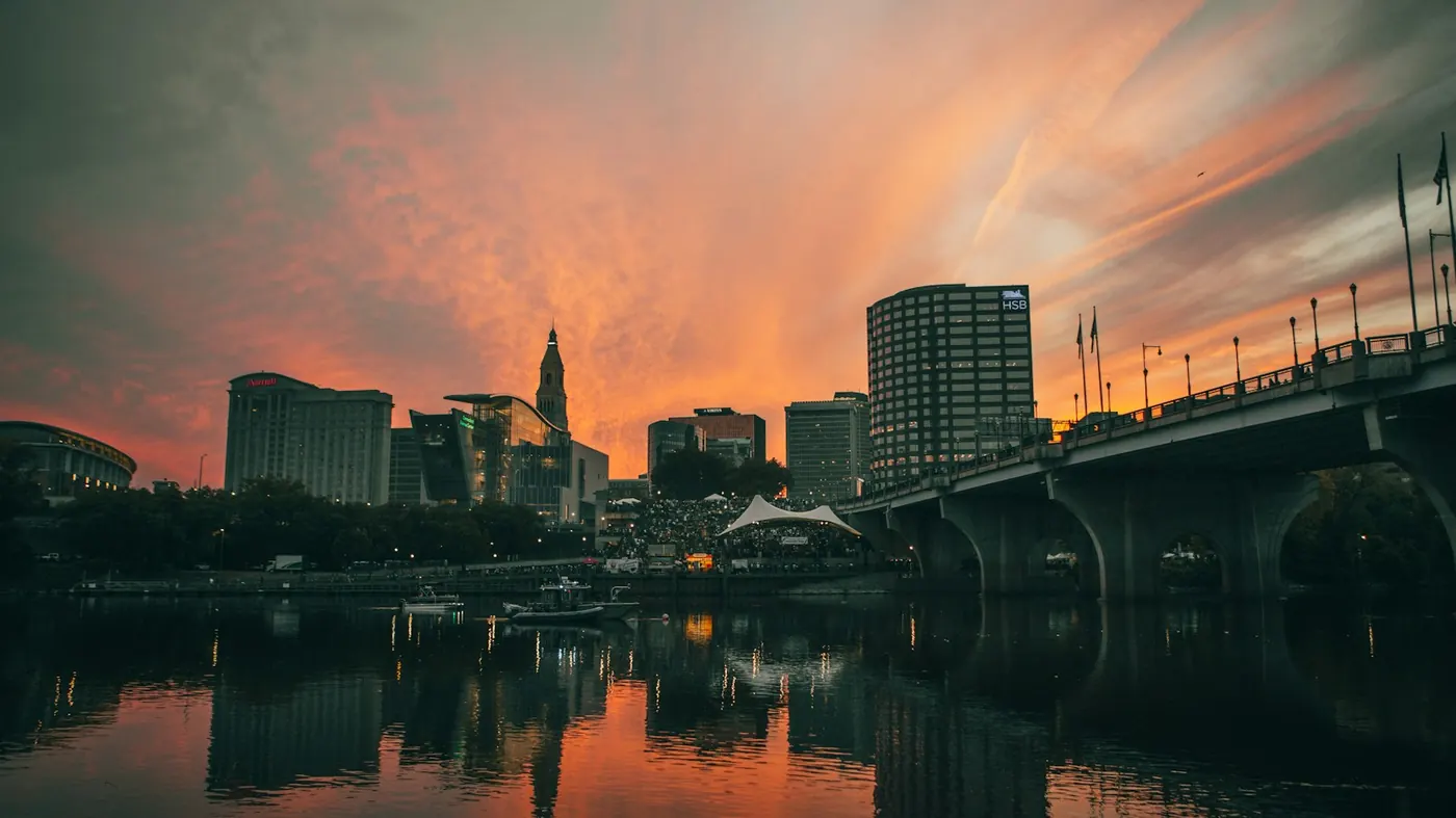 Hartford skyline over the Connecticut River - Tides Health