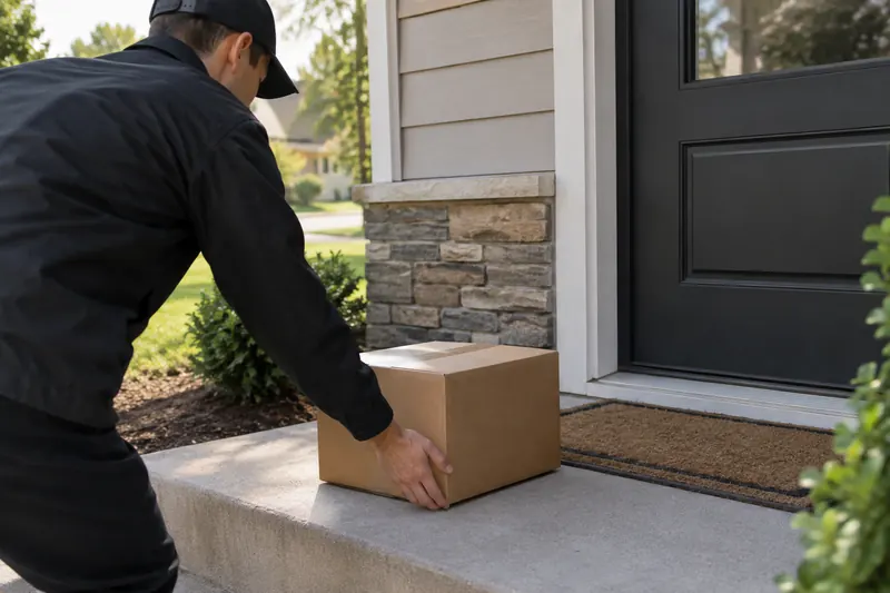 Monthly medication delivery left at a front door